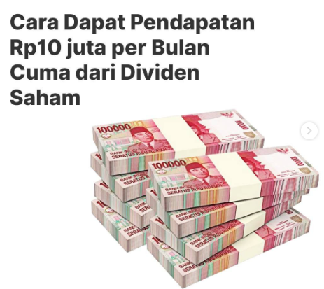 Cara Pendapatan 10 Juta Perbulan Dengan Deviden